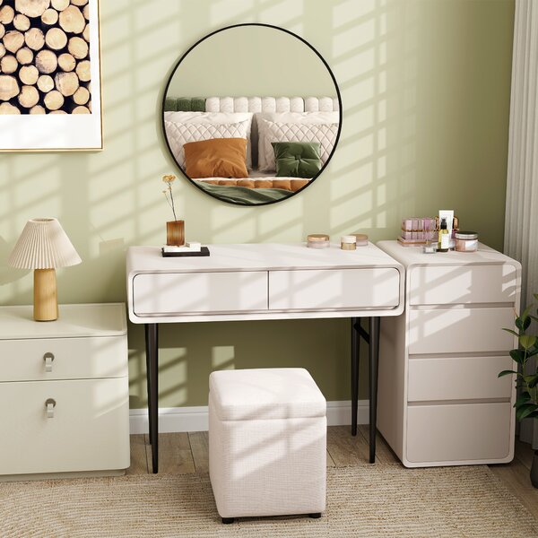 HOMCOM Specchio rotondo specchio bagno cornice in metallo facile da installare, per camera da letto, soggiorno, ingresso, Ø 70 x 2,5 cm nero