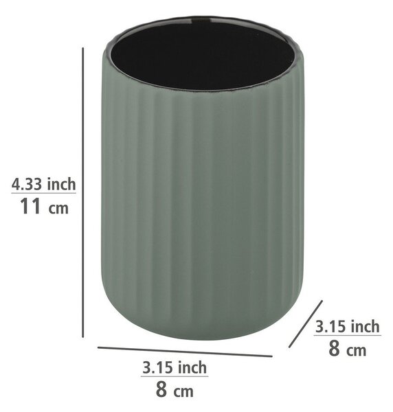 Tazza in ceramica verde per spazzolini da denti Belluno - Wenko