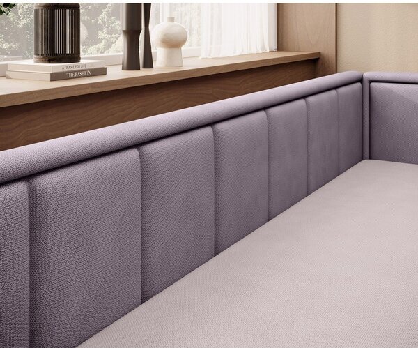 Divano rosa allungabile/con contenitore e rivestimento in ciniglia 214 cm Fulgeo – ELTAP