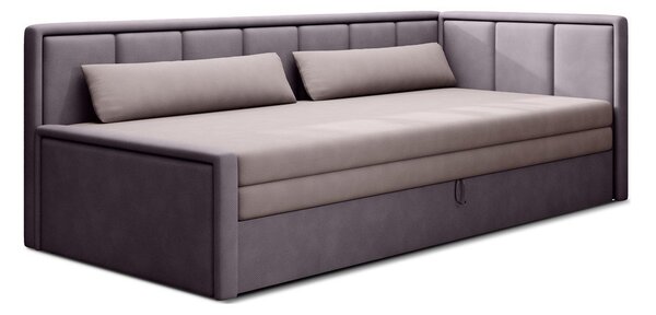 Divano rosa allungabile/con contenitore e rivestimento in ciniglia 214 cm Fulgeo – ELTAP