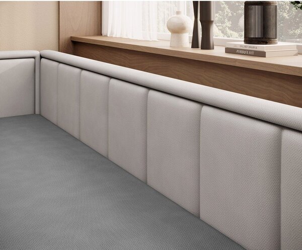 Divano grigio allungabile/con contenitore e rivestimento in ciniglia 214 cm Fulgeo – ELTAP