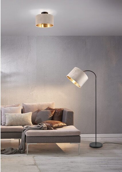 Lampada da terra nera e beige (altezza 205 cm) Julieta - Trio