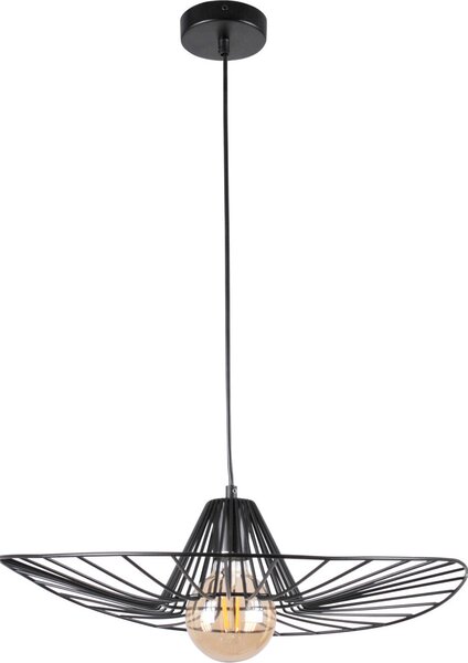 Lampada a sospensione ABANO nera 1xE27x20W in metallo, dimensioni: 120x50x50 cm, IP20, Polux