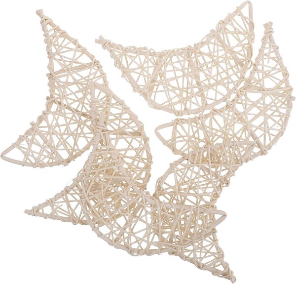 6 decorazioni a forma di luna, realizzate in rattan, ideali per feste all'aperto resistenti alle intemperie, per il Festival della Luna, matrimoni, asili nido e vetrine