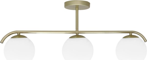 Lampada da soffitto AMADEO in ottone e bianco, 3xE14x40W, vetro, dimensioni: 29x70x14,5 cm, IP20, Candellux
