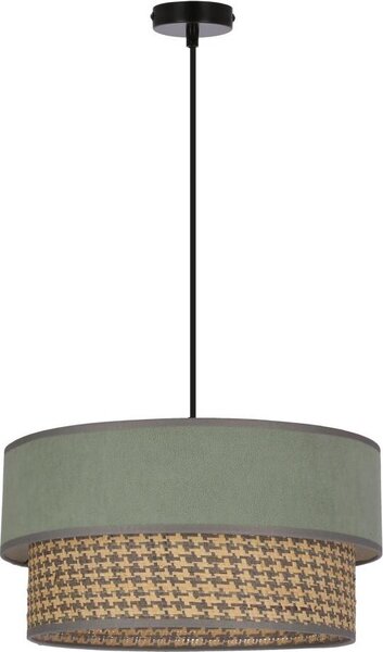 Apparecchio tessile a sospensione KARRARA - 1xE27, 60W, nero / grigio / beige