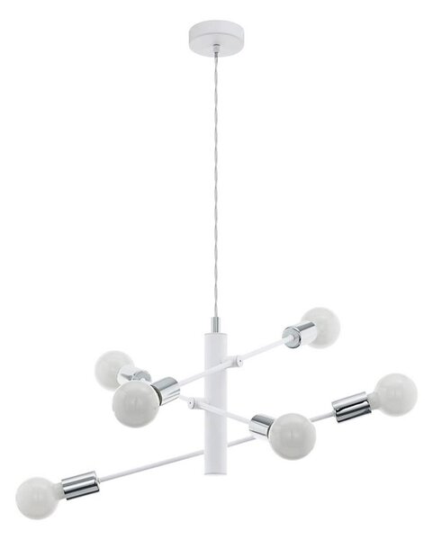 Eglo 98016 - Lampadario a sospensione con filo GRADOLI 6xE27/60W/230V bianco