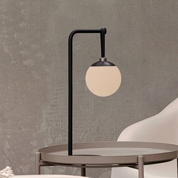 Dyberg Larsen Lampada decorativa a LED ricaricabile Odin, bianco e nero, IP44 dimmerabile, Nero, Plastica, Moderno