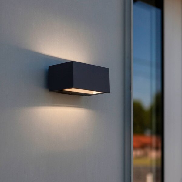 LUTEC Applique da esterni GEMINI, Alluminio / Grigio / Zincato, Alluminio, Moderno, Applique da esterni