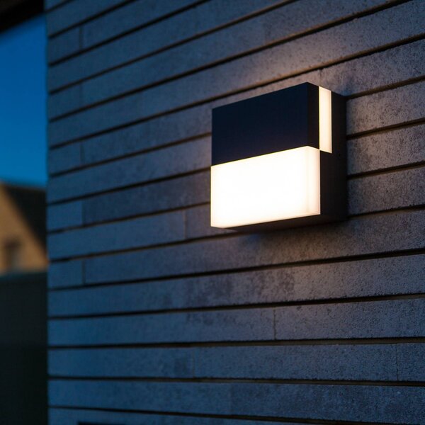 LUTEC Applique da esterni DOMINO, Alluminio / Grigio / Zincato, Alluminio, Moderno, Applique da esterni