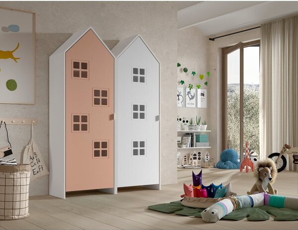 Armadio per bambini bianco e rosa 115x171,5 cm CASAMI BRUGES - Vipack