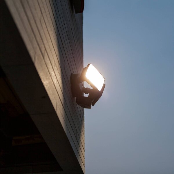 LUTEC Proiettore da esterno con sensore LED CHIMERA, nero, a 2 luci, IP54 CHIMERA, Nero, Plastica, Applique da esterni