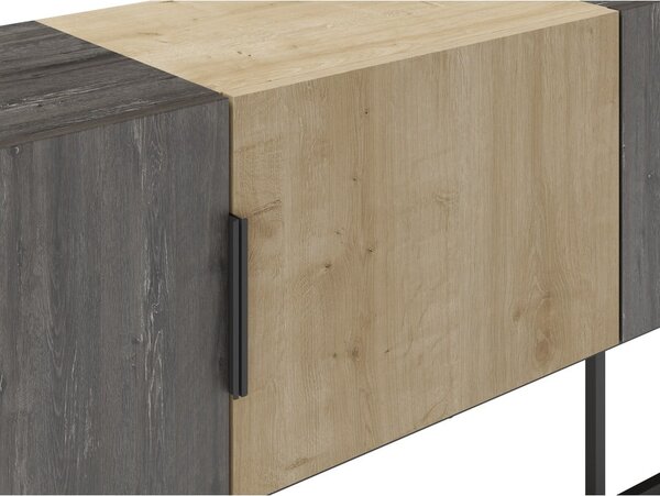 Tavolo TV in rovere colore naturale 200x55 cm Titan - Marckeric