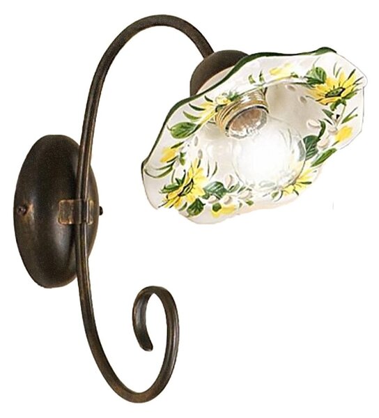 Applique ceramica lampadari bartalini 2213.a e27 led piatto girasole artigianale - Lampadari Bartalini