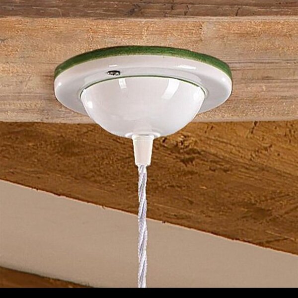 Lampadario ceramica lampadari bartalini 2217.2 e27 led 41cm piatto girasole artigianale - Lampadari Bartalini