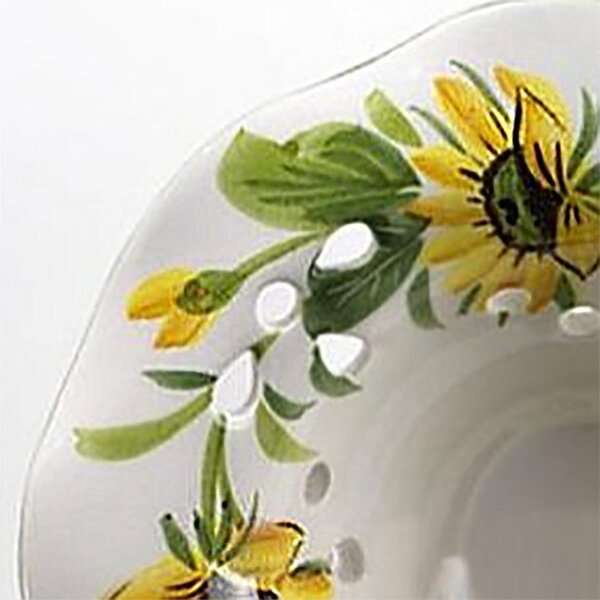 Lampadario ceramica lampadari bartalini 2217.2 e27 led 41cm piatto girasole artigianale - Lampadari Bartalini