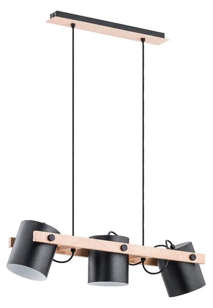 Lampadario a sospensione con filo ARI 3xE27/15W/230V nero/beige