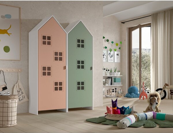 Armadio per bambini verde-rosa 115x171,5 cm CASAMI BRUGES - Vipack