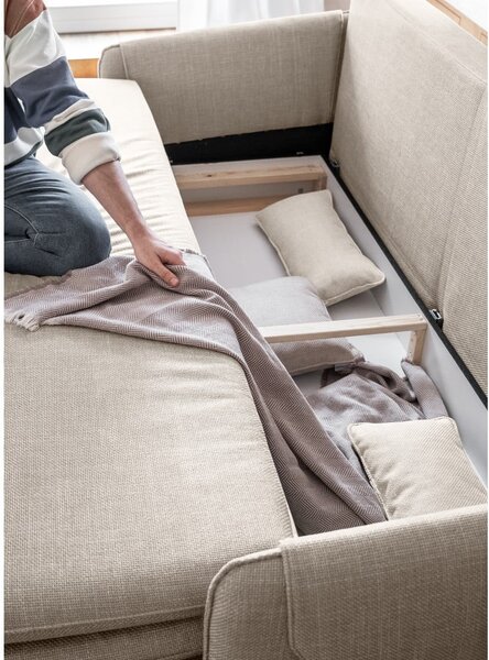 Divano letto beige 207 cm Simon - Miuform