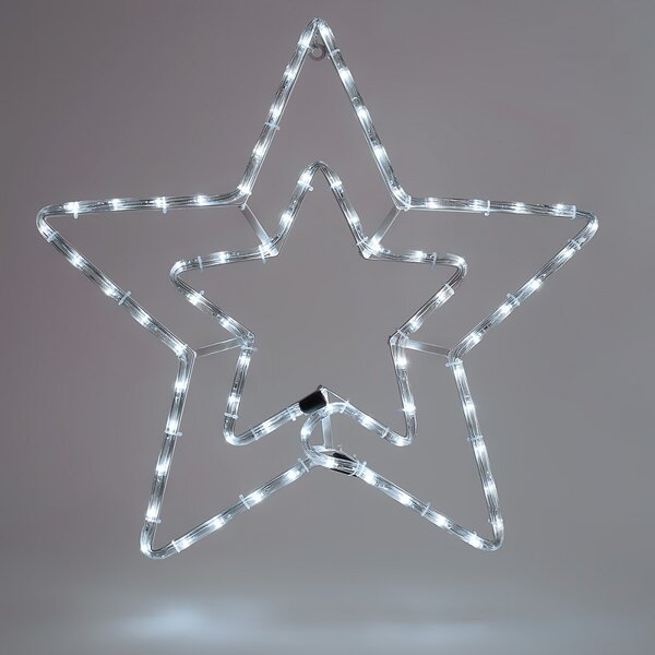 Stella Natalizia LED DOPPIA ILLUMINAZIONE, 56x56cm, IP44, B.FREDDO Colore Bianco Freddo 8000 - 12000 °K