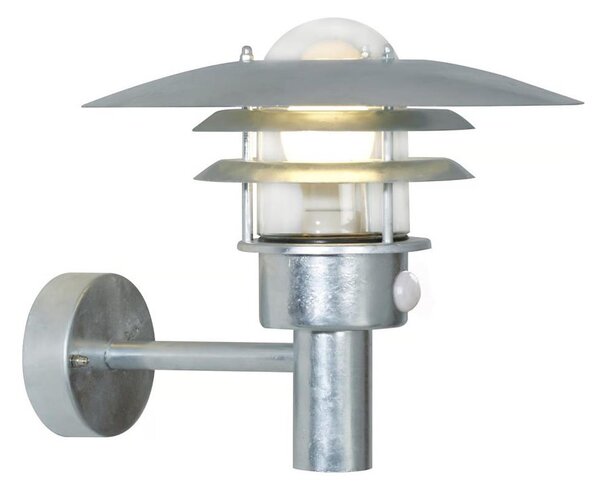 Nordlux - Applique da esterno con sensore LONSTRUP 1xE27/60W/230V IP44 argento