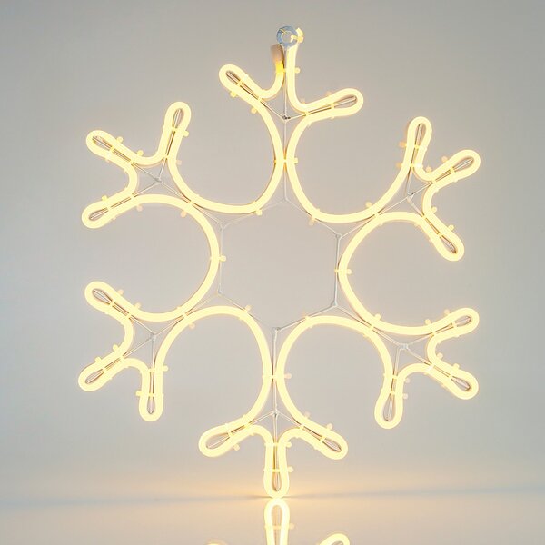 Fiocco Di Neve LED Neon Flex, 58x56cm, IP44, B.CALDO Colore Bianco Caldo 2700 - 3000 °K