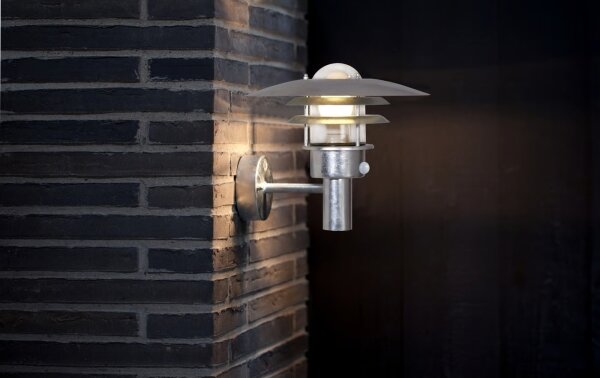 Nordlux - Applique da esterno con sensore LONSTRUP 1xE27/60W/230V IP44 argento