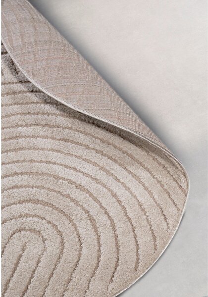Tappeto rotondo beige ø 160 cm Panglao New York Taupe – Elle Decoration