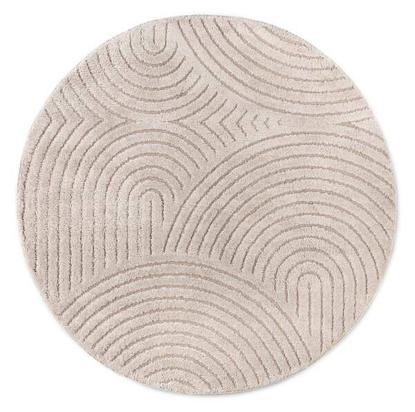 Tappeto rotondo beige ø 160 cm Panglao New York Taupe – Elle Decoration