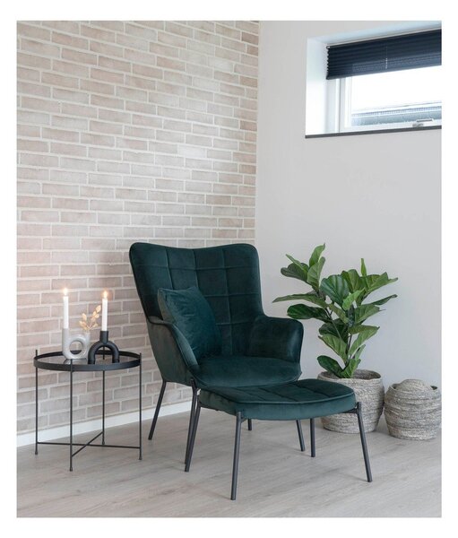 Poltrona verde con rivestimento in velluto Glasgow – Bonami Essentials
