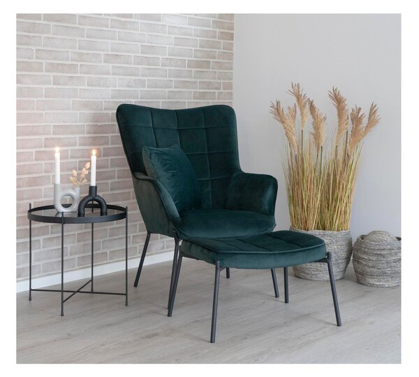 Poltrona verde con rivestimento in velluto Glasgow – Bonami Essentials