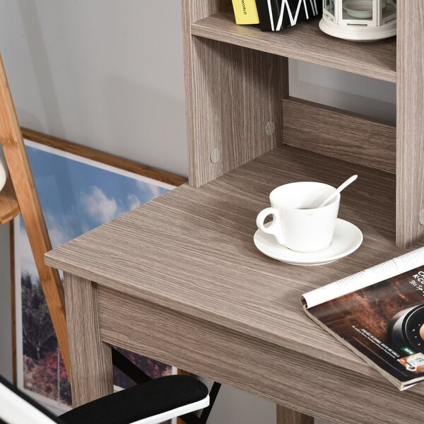 HOMCOM Scrivania Scaffale con Libreria Sopra in Legno per Camera, Cameretta o Ufficio, Scrivania Salvaspazio 105x50x137.5cm|Aosom