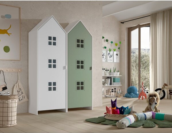 Armadio per bambini bianco-verde 115x171,5 cm CASAMI BRUGES - Vipack