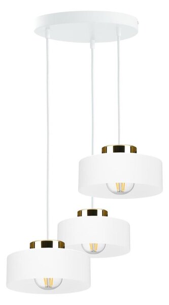 Lampadario a sospensione con cavo IGNIA 3xE27/60W/230V bianco/oro