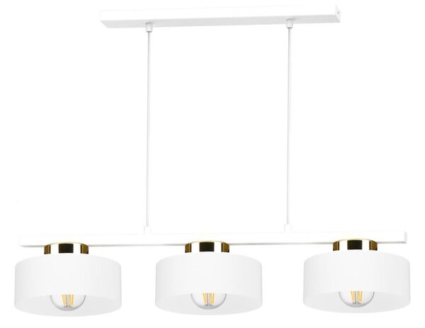 Lampadario a sospensione IGNIA 3xE27/60W/230V bianco/oro
