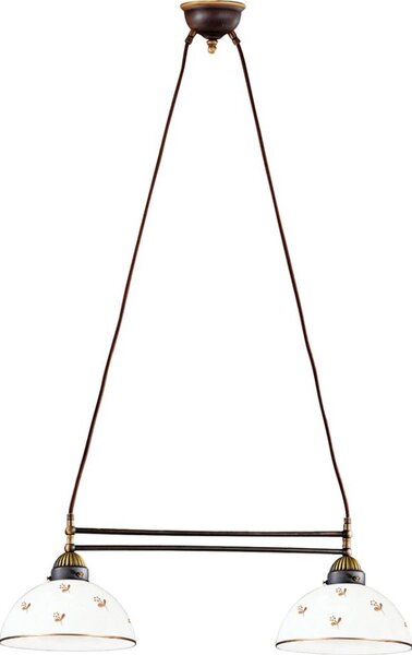 Kolarz 731.82.170 - Lampadario sospeso con cavo NONNA 2xE27/75W/230V con motivo floreale, oro rosa