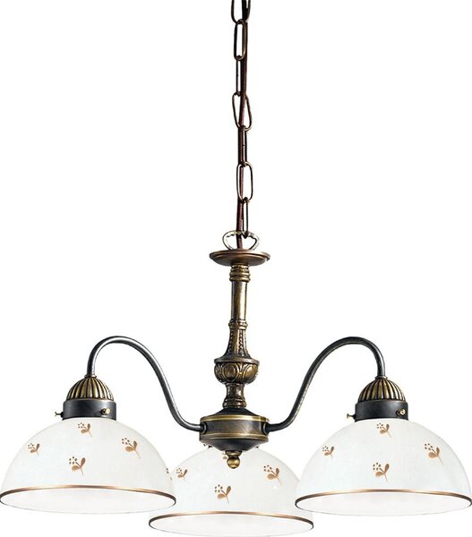 Kolarz 731.83.170 - Lampadario a catena NONNA 3xE27/75W/230V con motivo floreale, finitura oro rosa