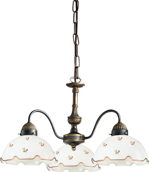 Kolarz 731.83.160 - Lampadario a catena NONNA 3xE27/75W/230V, motivo floreale in oro rosa