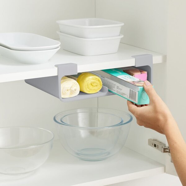 Organizer a sospensione in plastica grigia per alluminio e carta da cucina CupboardStore - Joseph Joseph