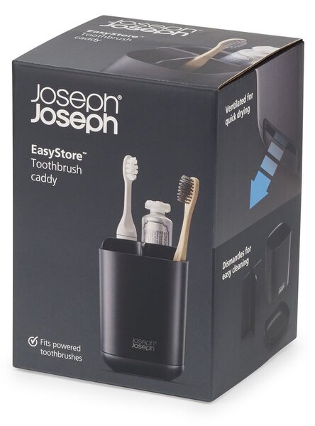 Portaspazzolini in plastica nero EasyStore - Joseph Joseph