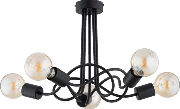Lampadario a plafone WINGO 5xE27/15W/230V nero