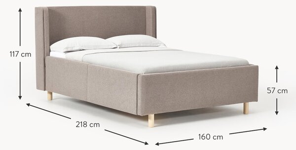 Letto imbottito con cassetti Arche