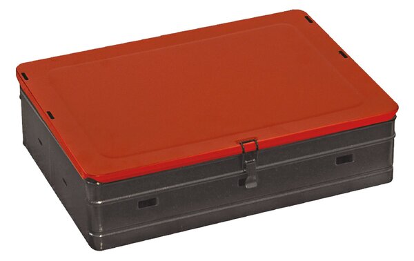 Barbecue a Carbone a Valigetta Portatile 40x30x72 cm Braciere Estraibile in Acciaio Nero e Rosso