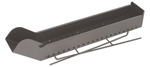 Cuoci Arrosticini a Carbone Filoteo 60x14x65 cm Rampa di Carico e Scarico Cenere in Acciaio Nero