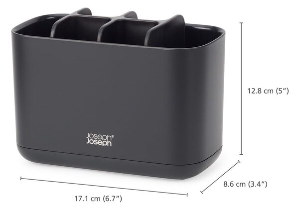 Portaspazzolini in plastica nero EasyStore - Joseph Joseph