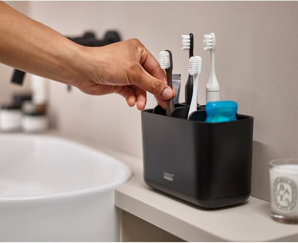 Portaspazzolini in plastica nero EasyStore - Joseph Joseph