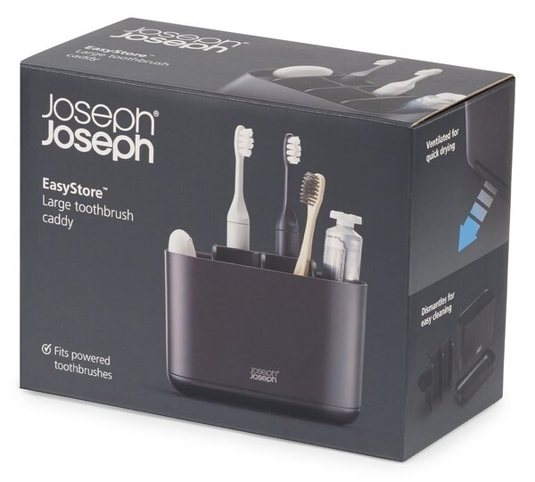 Portaspazzolini in plastica nero EasyStore - Joseph Joseph