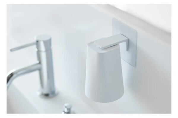 Porta dispenser per sapone bianco autoportante in plastica con tazza Film Hook - YAMAZAKI