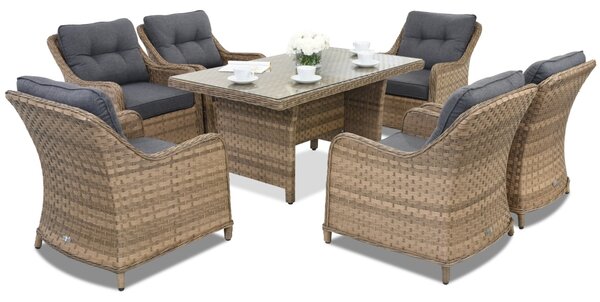 Mobili da giardino in rattan Toledo Premium 6 Garden Point cappuccino