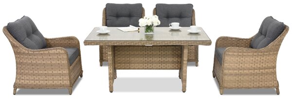 Mobili da giardino in rattan Toledo Premium 4 Garden Point cappuccino